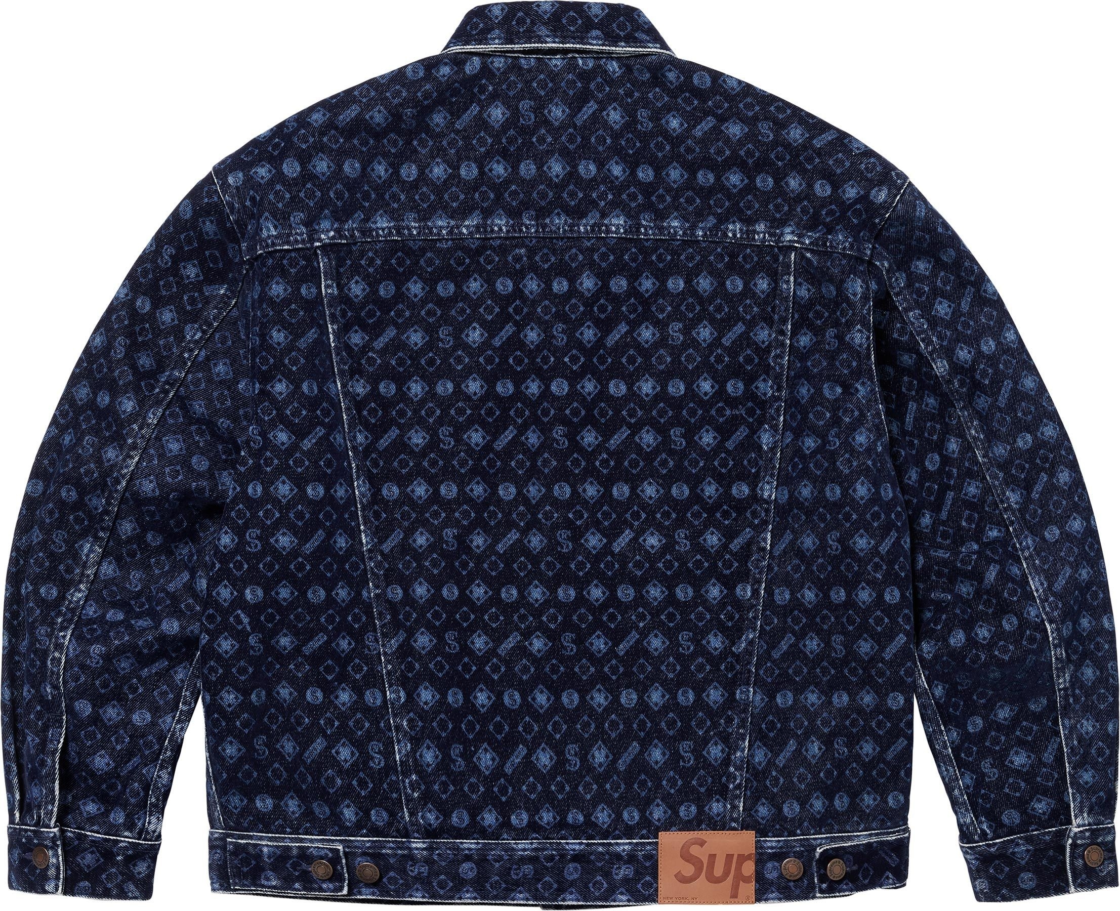 Flocked Denim Trucker Jacket view 12